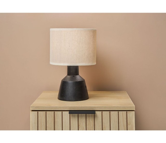 Ostaria Λάμπα Τσιμέντου Λινό Portland Μαύρο Μπεζ H29.5cm -37531