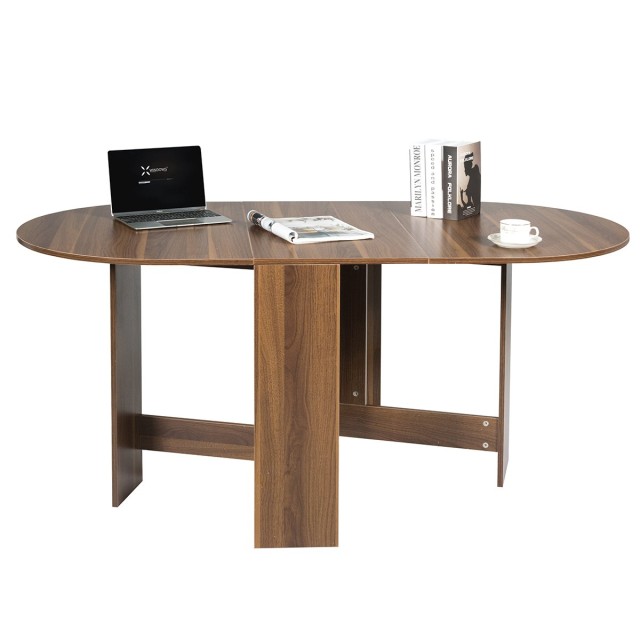 Costway  Πτυσσόμενο Τραπέζι Μπαλκονιού 163 x 80 x 75 cm Φυσικό Ξύλο HW61596