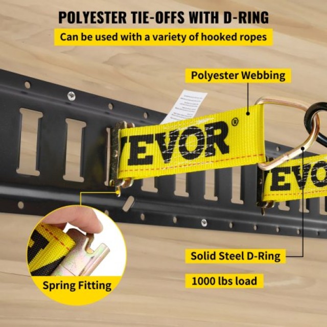 Σετ Δεσίματος VEVOR E Track, 30 Τεμ, 5FT Ράγες & Αξεσουάρ Ασφάλισης για Φορτία, Μοτοσυκλέτες & Ποδήλατα  HSPSE5FT28PCSYVR0V0