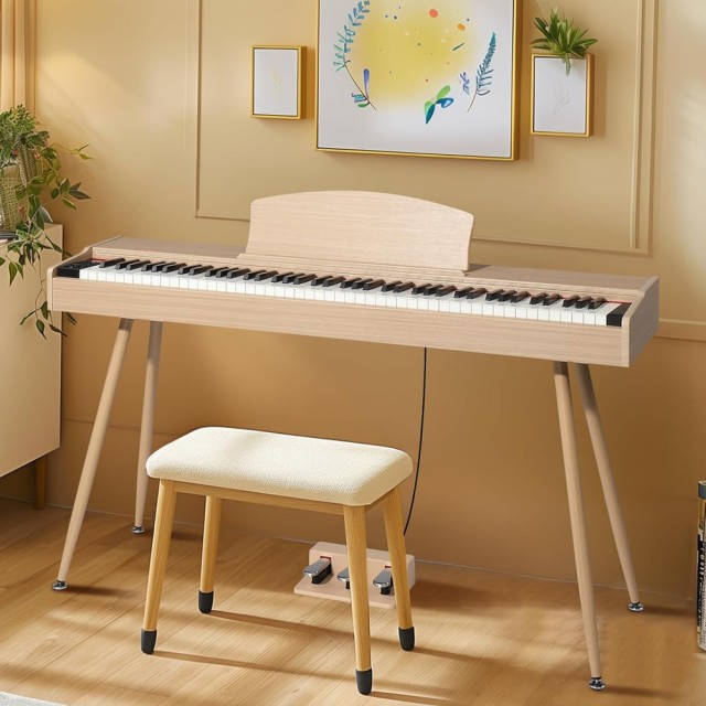 BAKAJI Ηλεκτρικό Πιάνο Πλήκτρα με 88 Πλήκτρα και Πεντάλ σε Φυσικό Χ... BAKAJI Ηλεκτρικό Πιάνο Πλήκτρα με 88 Πλήκτρα και Πεντάλ σε Φυσικό Χ...