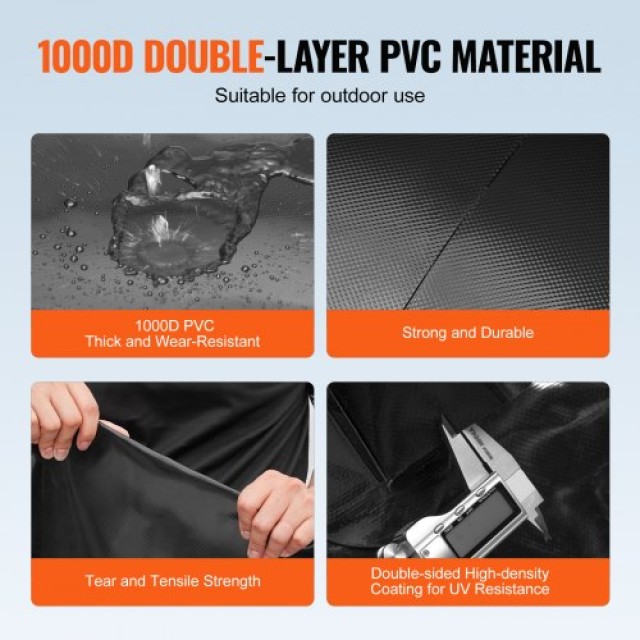 VEVOR Φορητή Δεξαμενή Νερού 1000L PVC Μαύρη Αναδιπλούμενη  CSDHSPVCB100YFP48V0