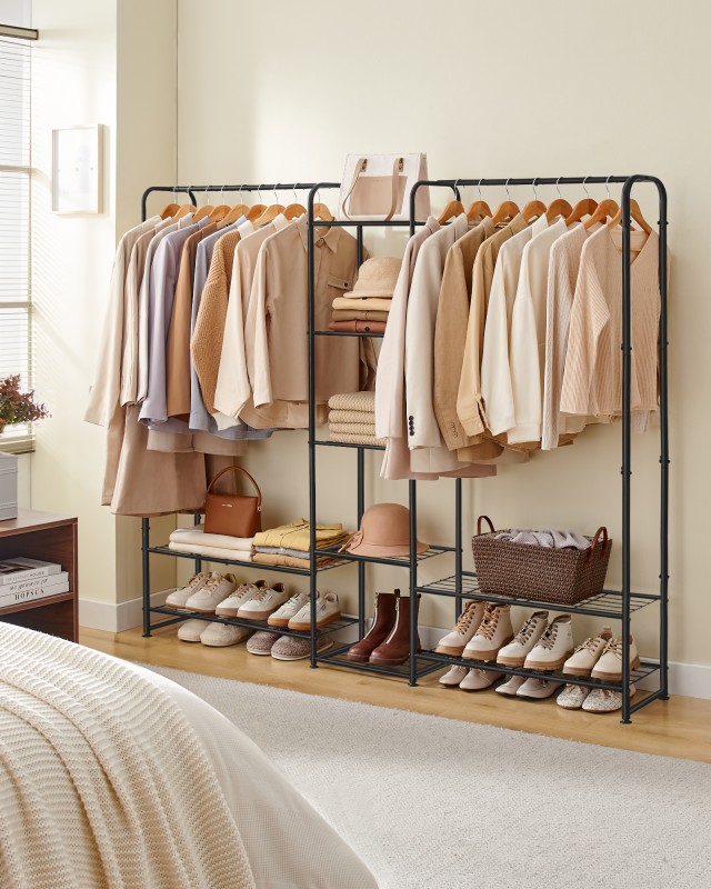 SONGMICS Μεταλλική Κρεμάστρα Ρούχων 29 x 183 x 158.4 cm με Ράφια Απ...