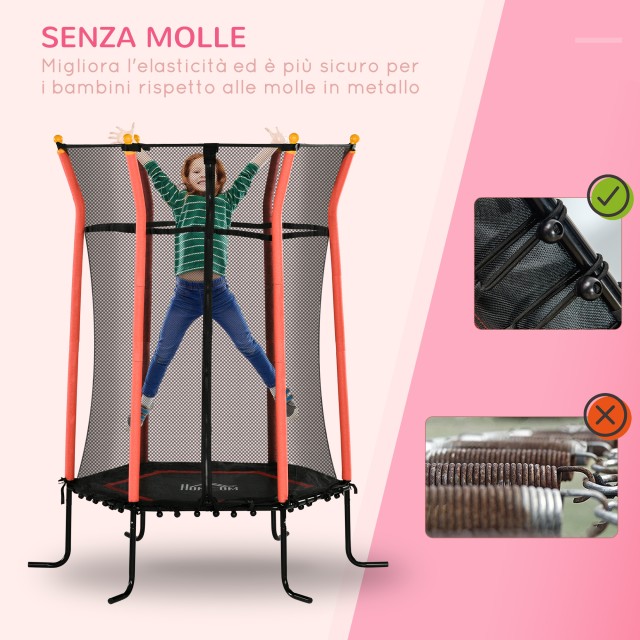 HOMCOM  Τραμπολίνο για Παιδιά με Είσοδο με Φερμουάρ και Επενδυμένου...