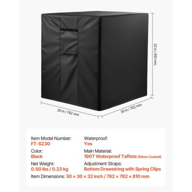 VEVOR Κάλυμμα Αir Conditioner Τριπλής Στρώσης 762x762x810 mm Αδιάβρ...