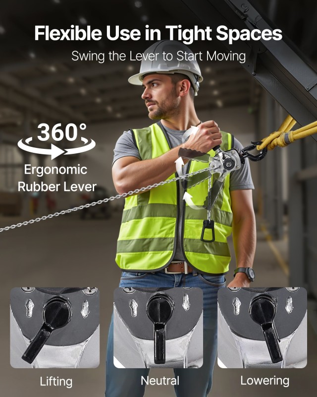 VEVOR Χειροκίνητος Ανυψωτήρας Αλυσίδας 1/4T 250KG με Σύστημα Φρένου...