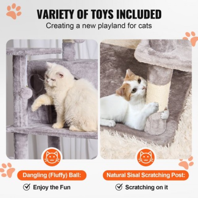 Πύργος Γάτας VEVOR 68.5 με Ονυχοδρόμιο και Κοντό Light Grey  DXSMS8... Πύργος Γάτας VEVOR 68.5 με Ονυχοδρόμιο και Κοντό Light Grey  DXSMS8...