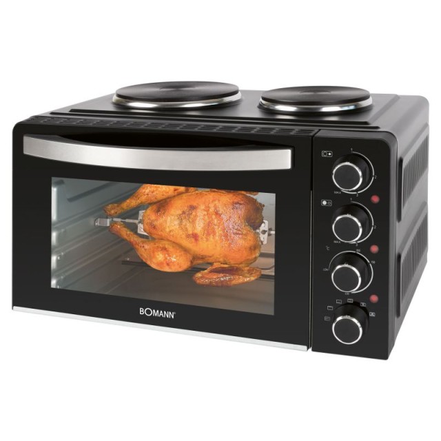Ηλεκτρικό Φουρνάκι 28L 3100W με 2 Εστίες Μαγειρέματος KK6059CB Bomann