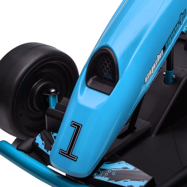 HOMCOM Ηλεκτρικό Go-Kart για Παιδιά 8-12 Ετών με Ψηλή Πλάτη και Ζώνη Ασφαλείας 115x77x54 εκ Μπλε και Μαύρο 370-303V90BU