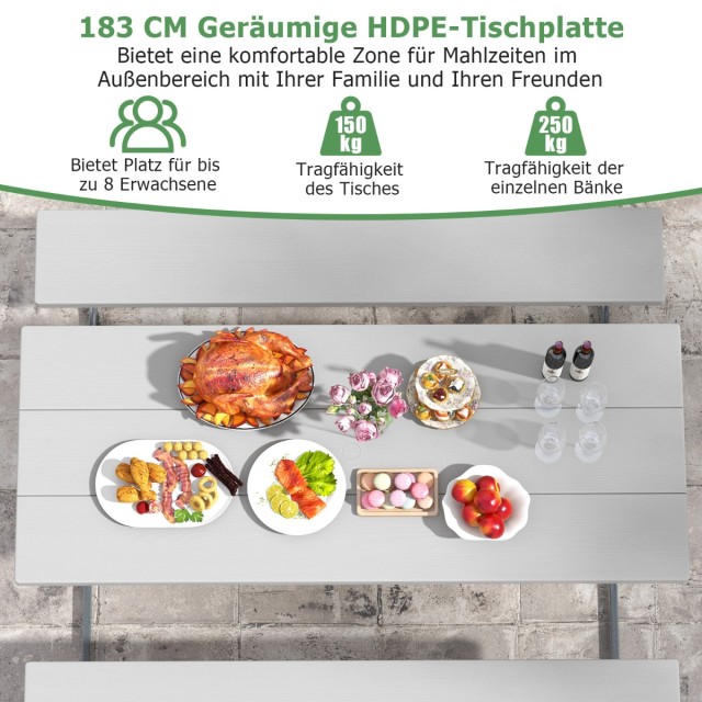 Σετ Πικνίκ Εξωτερικού Χώρου με Ανθεκτική Επιφάνεια HDPE και Ενσωματ... Σετ Πικνίκ Εξωτερικού Χώρου με Ανθεκτική Επιφάνεια HDPE και Ενσωματ...