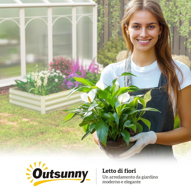 Outsunny Μεταλλικό Υπερυψωμένο Κρεβάτι Κήπου 241x90,5x30 εκ. 845-518V00SR