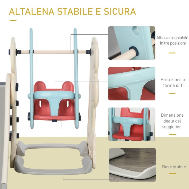 HOMCOM Slide for Children για Κήπο ή Υπνοδωμάτιο με Κουνιστή Καλάθι Καθίσματος 331-002