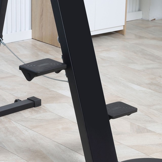 HOMCOM Vertical Climber με οθόνη LCD και ρυθμιζόμενο ύψος, Climber από ατσάλι και ABS, 100x60x175-195 cm, Μαύρο A90-275BK