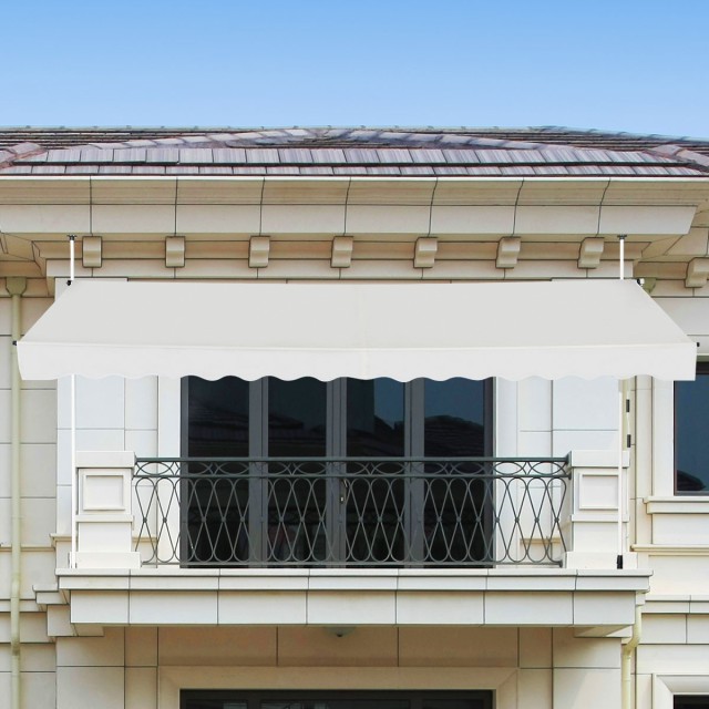 Costway  Πτυσσόμενη τέντα 350 cm, ανθεκτική στην UV, ρυθμιζόμενη σε ύψος 190 cm - 300 cm, μπεζ. NP11536BE