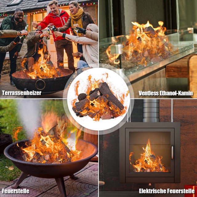 Costway 9 Τεμάχια Τεχνητά Κεραμικά Ξύλα για Τζάκι Αερίου & Ηλεκτρικ... Costway 9 Τεμάχια Τεχνητά Κεραμικά Ξύλα για Τζάκι Αερίου & Ηλεκτρικ...