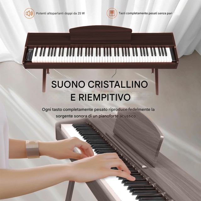 BAKAJI Ηλεκτρικό Πιάνο με 88 Πλήκτρα και Πεντάλ σε Χρώμα Μαόνι 0284... BAKAJI Ηλεκτρικό Πιάνο με 88 Πλήκτρα και Πεντάλ σε Χρώμα Μαόνι 0284...