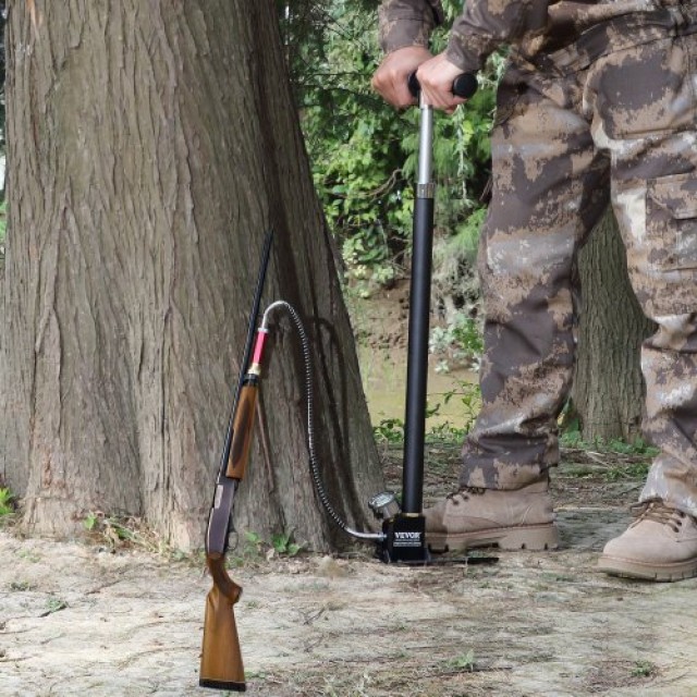 VEVOR Αντλία Χειρός για Γέμισμα Αεροβόλων Όπλων με Φίλτρο Λαδιού-Υγρασίας και Μετρητή Πίεσης, PCP, 4 Σταδίων, 30Mpa 4500 PSI  SDQQCQB4000PSVH1RV0
