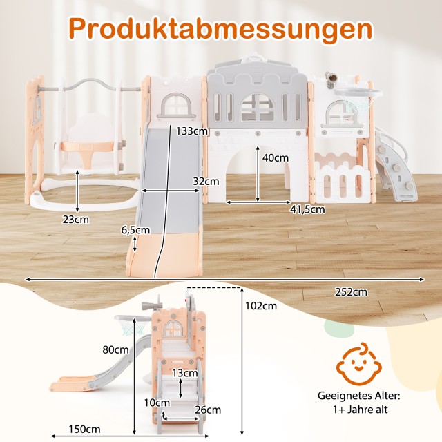 Costway Σετ με Τσουλήθρα, Κουνιστή Κούνια & Αναρρίχηση με Μπασκέτα ... Costway Σετ με Τσουλήθρα, Κουνιστή Κούνια & Αναρρίχηση με Μπασκέτα ...