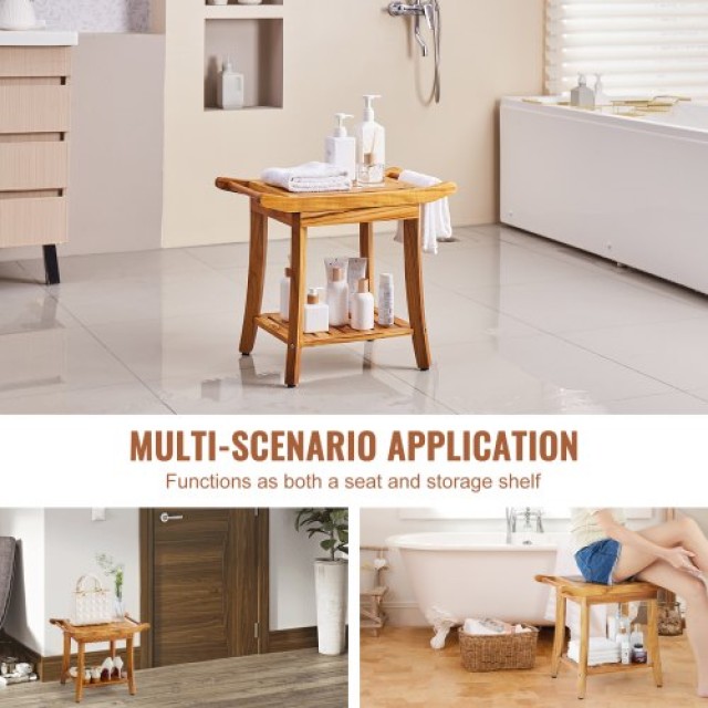 Ξύλινος Πάγκος Ντους VEVOR 56x37x47 εκ. για Μπάνιο  ZYSCWDYMCWDHER4...