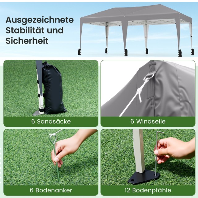 Costway 3x6 m Ανθεκτικό Pop-up Pavilion με Ειδική Τσάντα και UV Προ... Costway 3x6 m Ανθεκτικό Pop-up Pavilion με Ειδική Τσάντα και UV Προ...