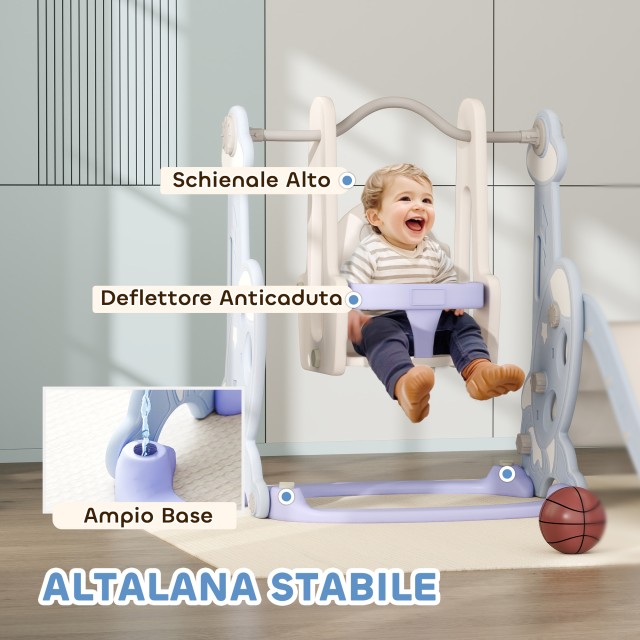 AIYAPLAY Παιχνίδι για Παιδιά 4 σε 1 με Τσουλήθρα, Κούνια, Αναρρίχησ...