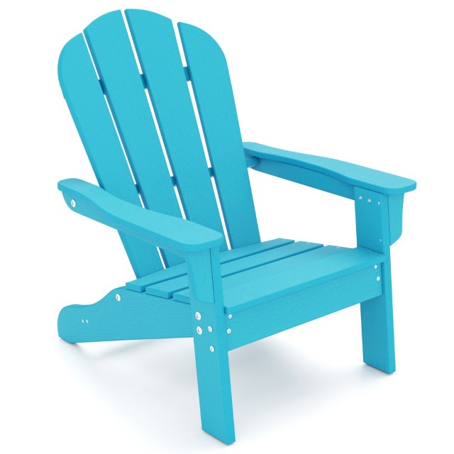 Costway Παιδική Καρέκλα Adirondack HDPE  53,5 x 52 x 64 εκ. με Εργονομική Πλάτη Τυρκουάζ NP11919TU