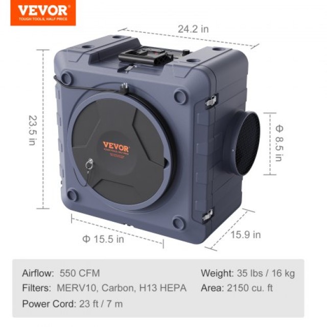 VEVOR Καθαριστής Αέρα με 3-βάθμια Συσκευή Αρνητικής Ροής 550 CFM  K...
