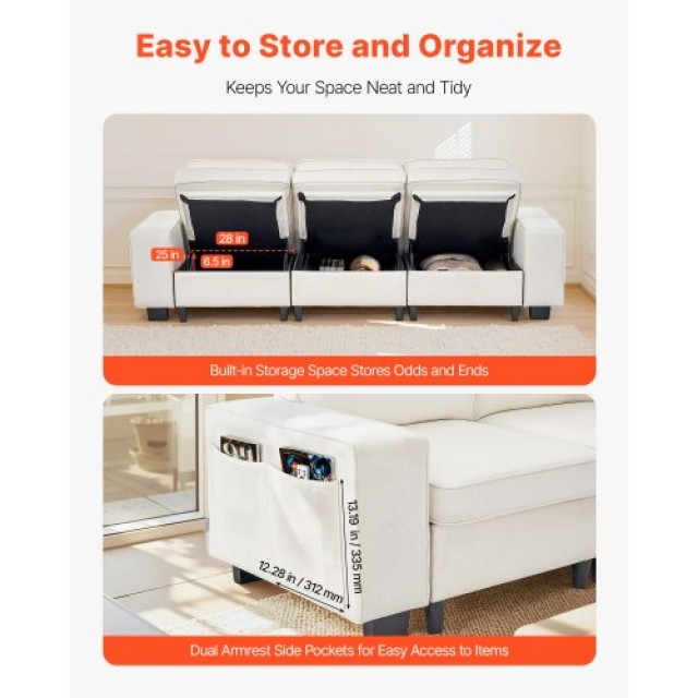 VEVOR 3θέσιος Καναπές 2540 mm από Βελούδο με Αποθηκευτικό Χώρο και ... VEVOR 3θέσιος Καναπές 2540 mm από Βελούδο με Αποθηκευτικό Χώρο και ...