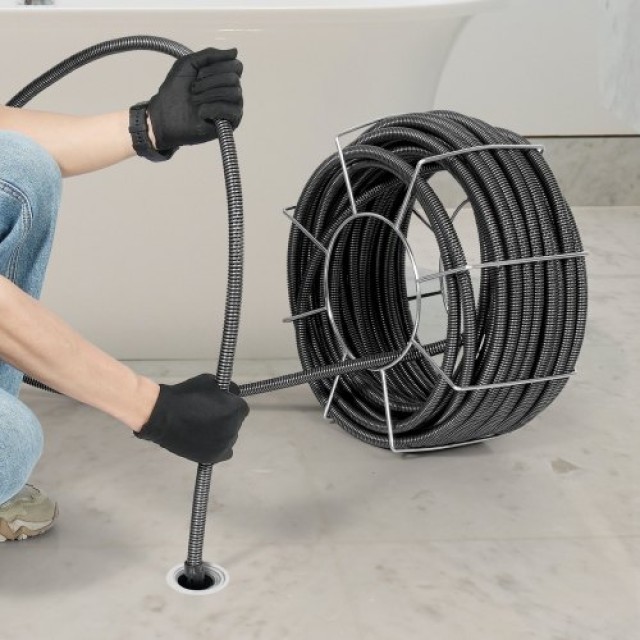Καλώδιο Καθαρισμού Αποχέτευσης VEVOR 30m x 19mm με 4 Κόφτες για Σωλήνες 10-20cm  GSNXDL34IN10UQONSV0