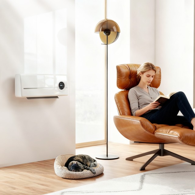 HOMCOM Κεραμική Σόμπα Τοίχου 2000W με 3 Λειτουργίες, Ρυθμιζόμενη Θε...
