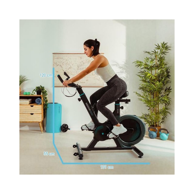 Ποδήλατο Spinning με Τροχό Αδράνειας 13 Kg, Οθόνη LCD, Παλμογράφο και Ρυθμιζόμενο Σέλα DrumFit Indoor 13000 Race CEC-07241 Cecotec