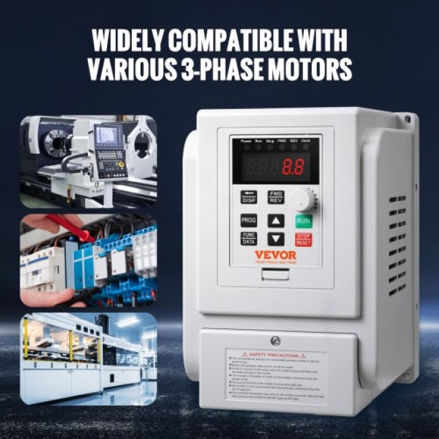 VEVOR VFD 2.2KW 10A 3HP Μετατροπέας Συχνότητας για Έλεγχο Ταχύτητας...
