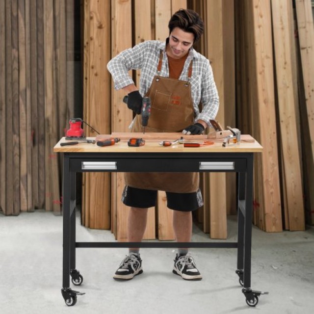 VEVOR 48 Πάγκος Εργασίας με Ρόδες και Συρτάρι 1500 lbs  LDSGZTSM4824MOD2JV0