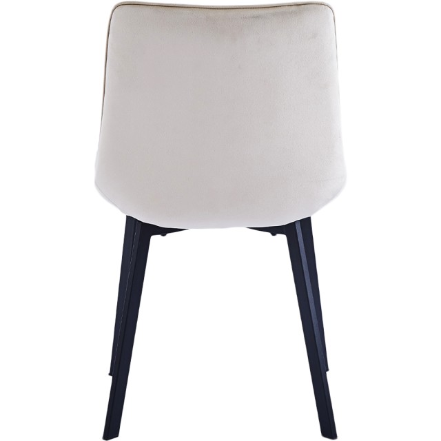 Shally Dogan  Σετ 4 Καρέκλες Τραπεζαρίας Επένδυση Βελούδο Μπεζ Καρέ...