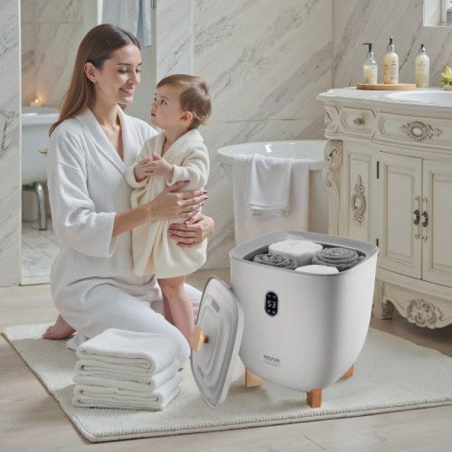 VEVOR Γκρι Κουβάς Θερμαντήρα Πετσετών 25L με Χρονόμετρο & Ένδειξη Θ...