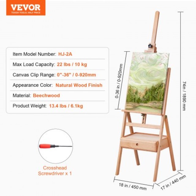 VEVOR  Καβαλέτο H-Frame για Καμβά έως 36 από Οξιά  ZJSHJ80100CM729X4V0