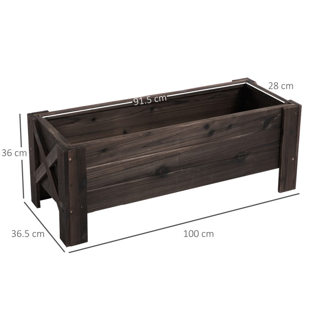 Γλάστρα Outsunny Outsunny Planter Plant Holder Pot for Raised Garden in Wood 845-458