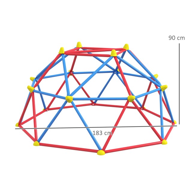 Outsunny Climbing Dome για παιδιά 3-8 ετών, Μεταλλική κατασκευή για 4 παιδιά, Ø183x90cm, Πολύχρωμο 34D-002V00RD