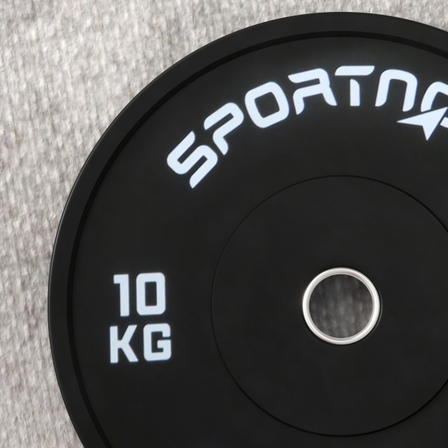 SPORTNOW Σετ 2 Δίσκοι Γυμναστηρίου 10 κιλών για Μπάρα και Αλτήρες με Εξάρτημα Ø5cm, Μαύρο A91-310V00BK