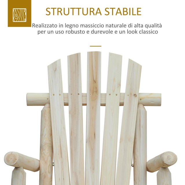 Outsunny Garden κουνιστή πολυθρόνα Adirondack Style σε ξύλο 66x96x98cm 84A-046