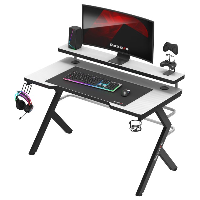 Huzaro Γραφείο Gaming Hero 5.0 Λευκό με Διάστασεις 120x60εκ  590756...