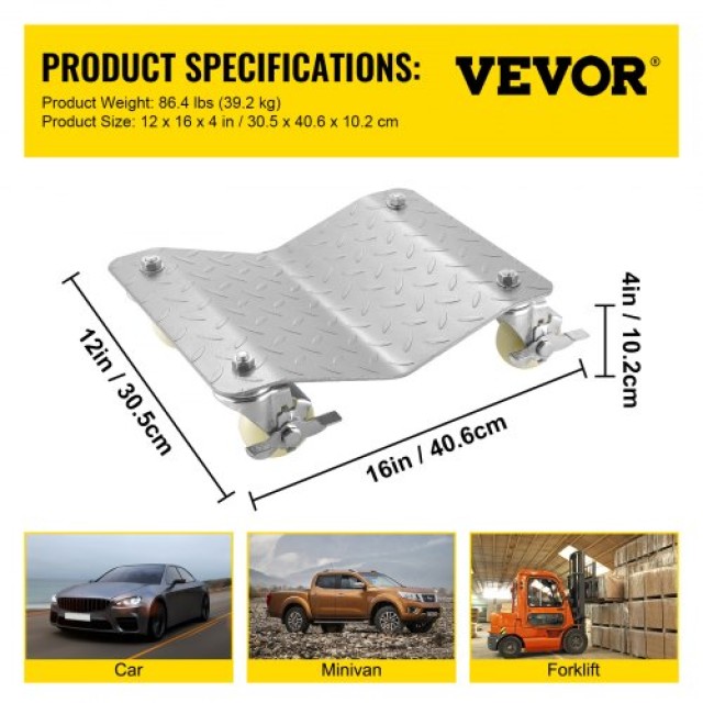 VEVOR 2τμχ Ροδάκια Μετακίνησης Αυτοκινήτου 1500lbs/680kg  TAD3503LTYWQ00001V0