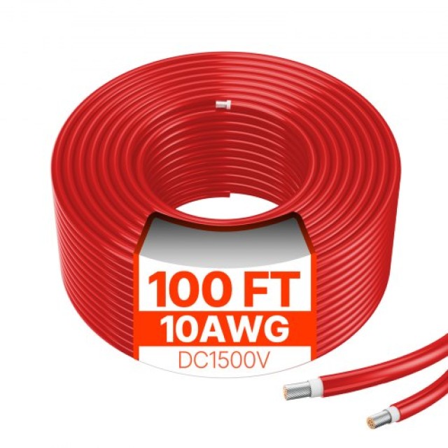 VEVOR Καλώδιο Προέκτασης Ηλιακού Πάνελ 100FT 10AWG Αδιάβροχο Κόκκινο TYNDCBYZXDX1RIW1QY3