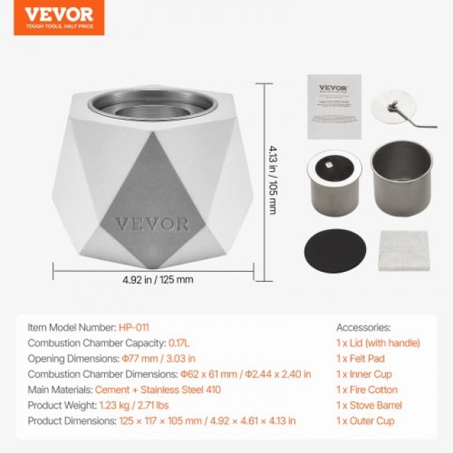 VEVOR  Τζάκι Τραπέζι Τσιμέντο Εσωτερικού Εξωτερικού Χώρου Πατιο  ZM...
