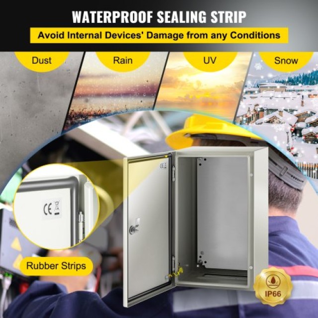 VEVOR NEMA Χαλύβδινο Κουτί 20x12x10 NEMA 4X, IP66 Αδιάβροχο & Ανθεκ...