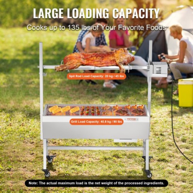 VEVOR Σούβλα Ψησταριάς BBQ για Γουρούνι, Αρνί, Κοτόπουλο 42W 61kg  DDXZKJ35YCCGS1ENDV2