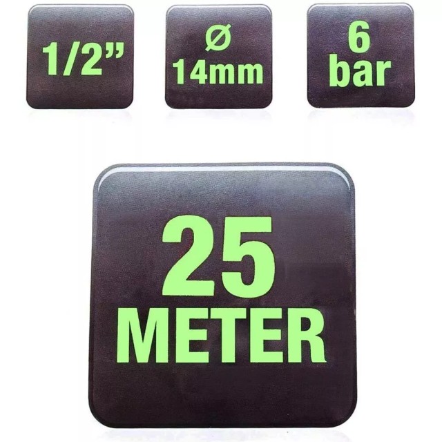 Σωλήνας Ποτίσματος-Λάστιχο PVC 25m Ø14mm (1/2”) Πράσινο Kinzo
