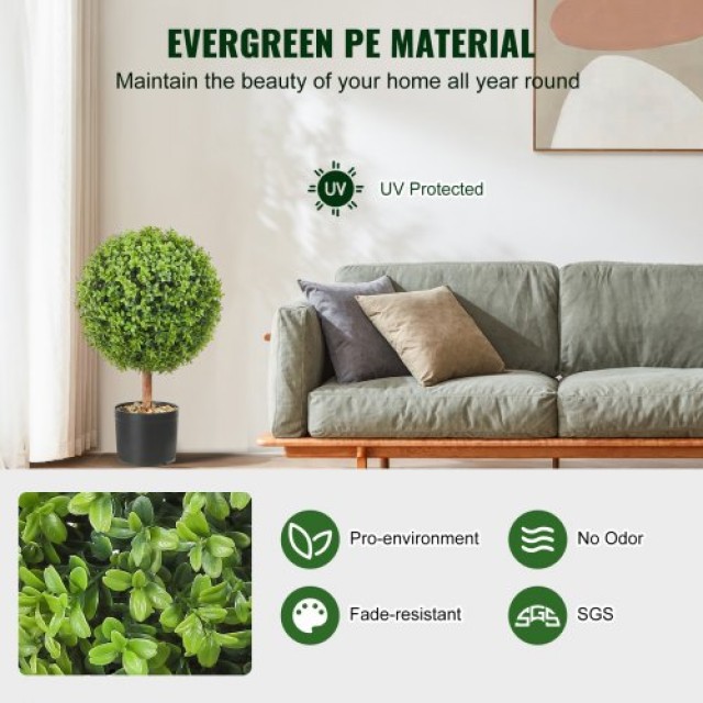 Τεχνητά Δεντράκια VEVOR Boxwood, 61 εκ., Σφαιρικά, Σετ 2 τεμ.  HYMR...