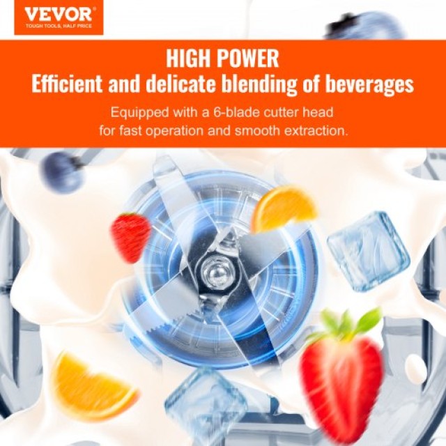 VEVOR Επαγγελματικός Μπλέντερ Πάγκου 68 oz για Smoothies & Shakes T...