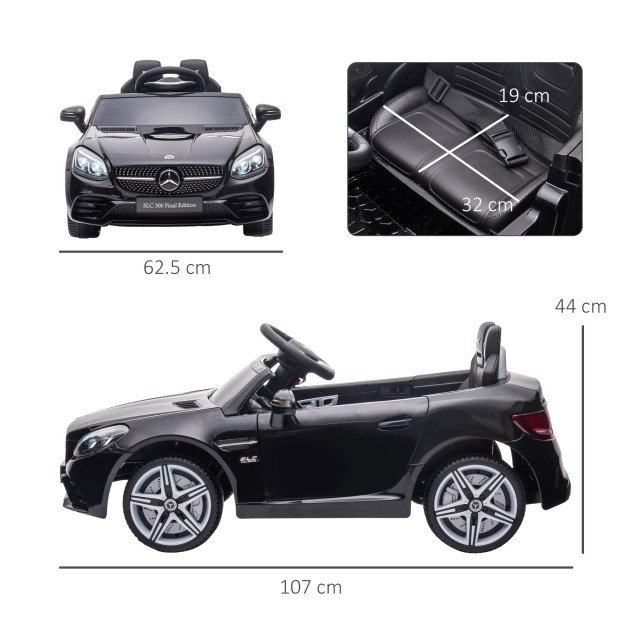 AIYAPLAY Ηλεκτρικό Αυτοκίνητο για Παιδιά Άδεια Mercedes SLC 300 με Τηλεχειριστήριο σε PP και Μέταλλο 107x62.5x44 cm Μαύρο 370-22