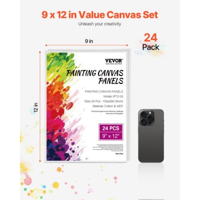 VEVOR Σετ 24 Καμβάδων Ζωγραφικής 9x12 Ίντσες HHFB912INCH2ZRA7AV0